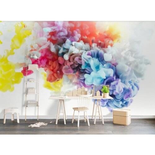 3D Abstract Cloud Colorful Hand Painting Wallpaper Mural Creative Art Wall Murals Decal for Bedroom HD Printed Wall Paper Custom