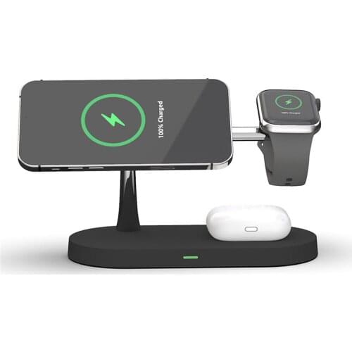 5in1 Wireless Charging Dock Station for iPhone Phone Stand Holder 15W Fast Charger for Airpods Charger Dock