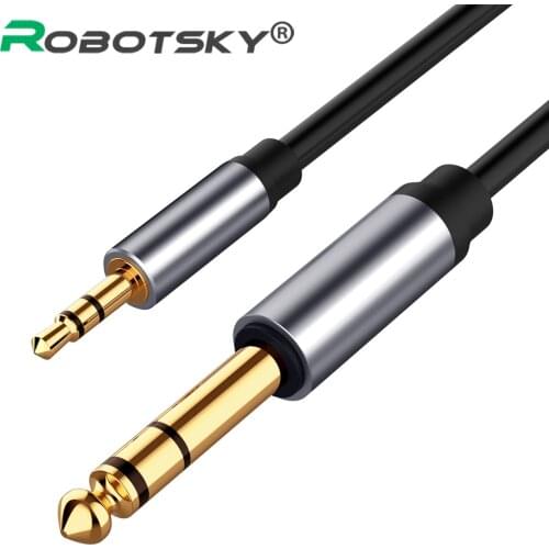 3.5mm To 6.35mm Audio Adapter Auxiliary Cable For Cellphone Computer Amplifier Speakers 3.5 Jack To 6.5 Jack Male Audio Cable