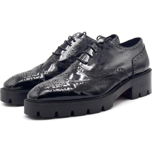 New genuine leather fashion classics handmade carved brogue men shoes lace up black shoes for men wedding dress men shoes