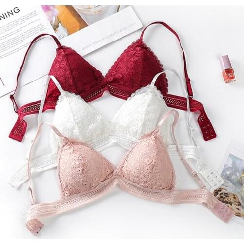 Soft Brassiere Women Padded Underwear Deep V Seamless Bra Lace Elastic Wireless Sexy Lingerie French Style Bralette Push Up Bras