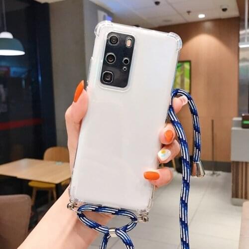 Crossbody Case for Samsung Galaxy S21 Ultra S20 Plus A52 A72 A32 A42 A12 A21S S21FE Strap Lanyard Shockproof Clear Phone Cover