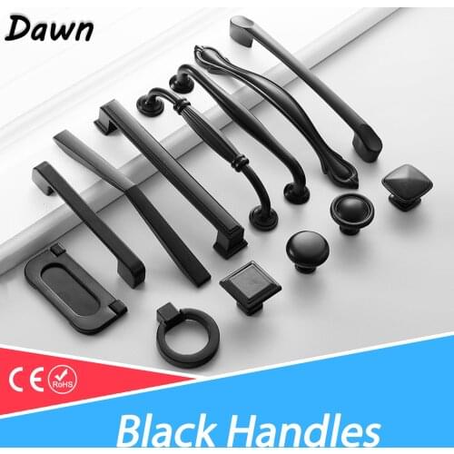 Black simple style Handles for Furniture Cabinet Knobs and Drawer Knobs Cabinet Pulls Cupboard Handles Knobs and Kitchen Handles