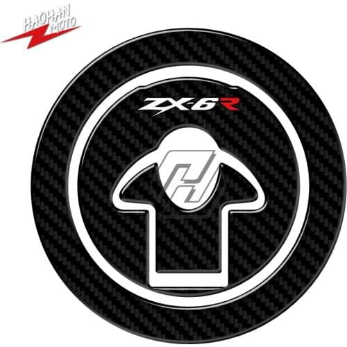For Kawasaki Ninja ZX-6R (ZX600) 1995-1999 3D Carbon-look Motorcycle Fuel Gas Cap Protector Decal
