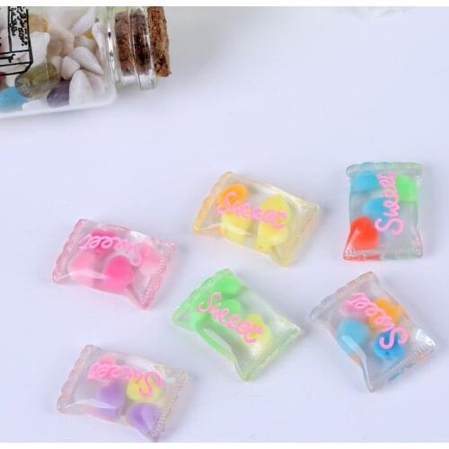 For Diy Scrapbooking Phone Case Decorative Craft 30pcs DIY Miniature Artificial Lovely Fake Food Sweet candy Resin Cabochons