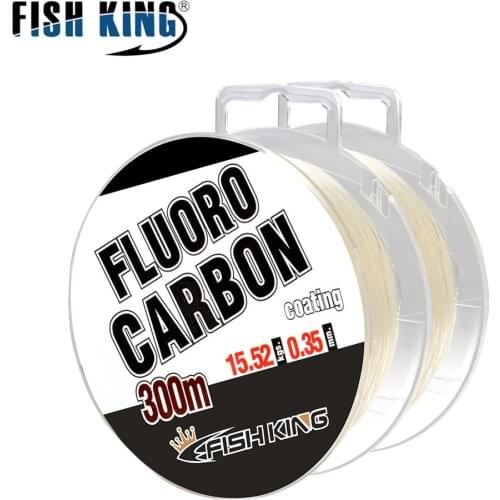 FISH KING 300m fluorocarbon fishing line coating 0.3mm-0.5mm 29.76LB-44.75LB front lead sinking line carp fishing