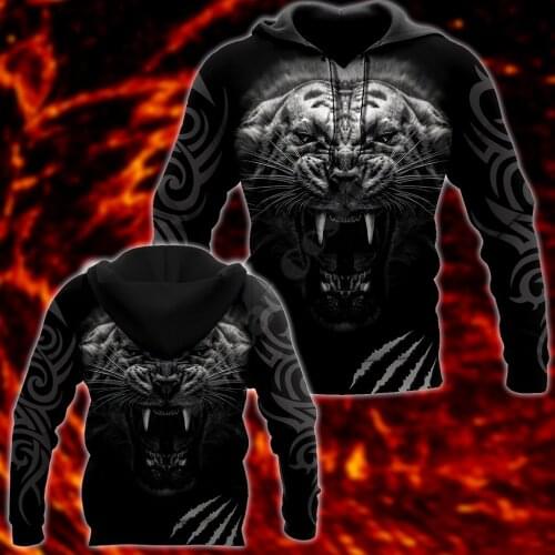 Tattoo White Tiger 3D printed Hoodies Sweatshirt zipper hoodies women For men Pullover Cosplay Costumes