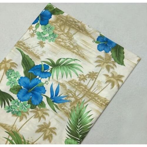 Graceful Big Ocean Scenery & Coconut Tree Printed Cotton Poplin Fabric 50x110cm Fabric Patchwork for Cloth Dress Party Home Deco