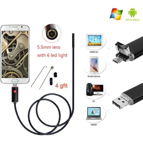 3 IN1 8mm lens USB Endoscope Camera IP67 Waterproof 6 LED OTG Android Inspection Video Photo Capture Camera