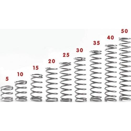 10pcs Stainless Steel Compression Spring 304 Spring Return Spring Wire Diameter 0.7mm Diameter 5-10mm