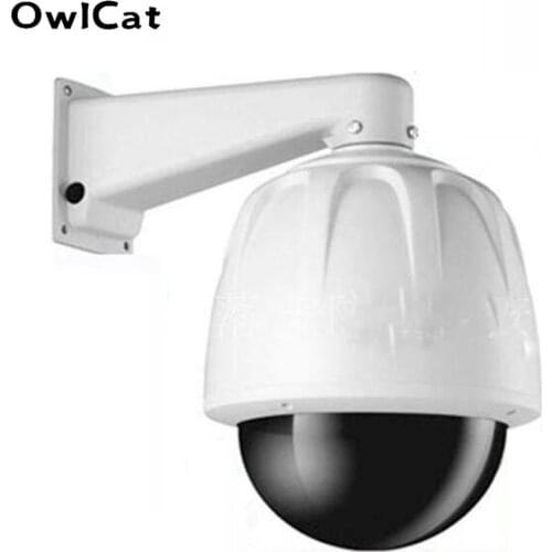 9 Inch Indoor Outdoor ABS Plastic Shell Surveillance Cameras CCTV Security Dome Protector Housing Case with Aluminum Bracket