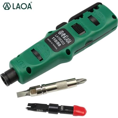 LAOA 4 in 1 Multi Function Module Network punching Tools Punch Down Impact Tool With Wire Insertion Cutting Function Screwdriver