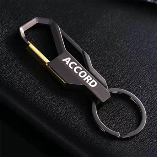 New laser engraving style car logo Keychain Metal Alloy Buckle Waist Car Key Chain Key Chain accessories for Honda Accord 2017