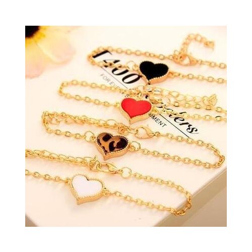 New fashion White four-leaf clover peach heart love braceletFor Women girl Accessories jewelry wholesale