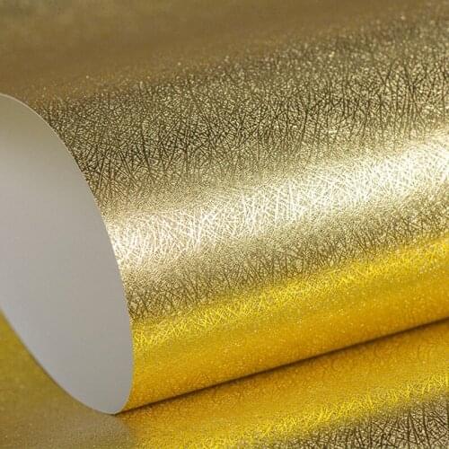 Beibehang Pure gold wallpaper plain brushed metal tooling wallpaper KTV hotel decoration living room TV backdrop papel de parede
