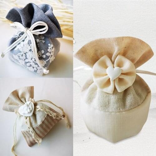 Gift Bags Candy Packing Pouch Birthday Wedding Party Candy Cloth Drawstring Bag Baby Shower Supplies Merry Christmas Supplies