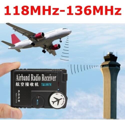 T&L001 118MHz-136MHz AAA Air Band Radio Receiver Airband Radio Receiver Aviation Band Receiver For Airport Ground