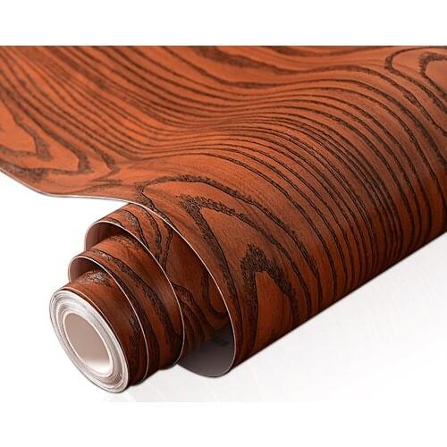 Self Adhesive Wallpaper Retro Wood Texture Stickers Kitchen Cupboard Door Furniture DIY Removable Vinyl Contact Paper Room Decor