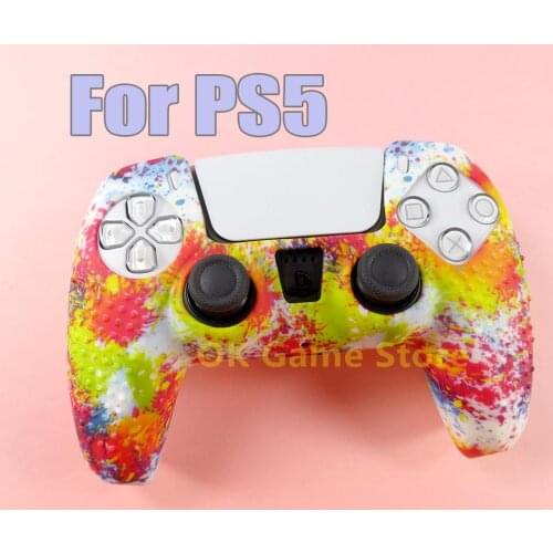 1pc/lot Silicone Case Soft Gel Rubber Cover For Playstation5 PS5 Water Transfer Printing Skin Case For PS5 Game Accessories