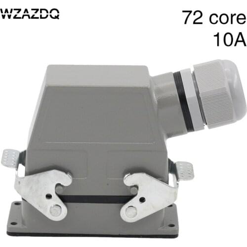 Heavy duty connector 72-core rectangular cold-pressed hdc-hdd-072 aviation plug socket industrial waterproof plug 10A