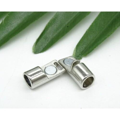 Leather Cord Clasps Rhodium Color Strong Magnetic Clasps for Necklace Bracelet Chain Buckle Hook Clasps Jewelry Making Findings