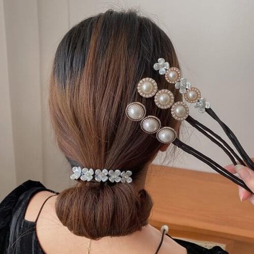 1Pcs Women Girl Pearl Hair Disk Donut Quick Messy Bun Updo Hair Clip Accessories Ornaments Fashion Tools Headear headdress