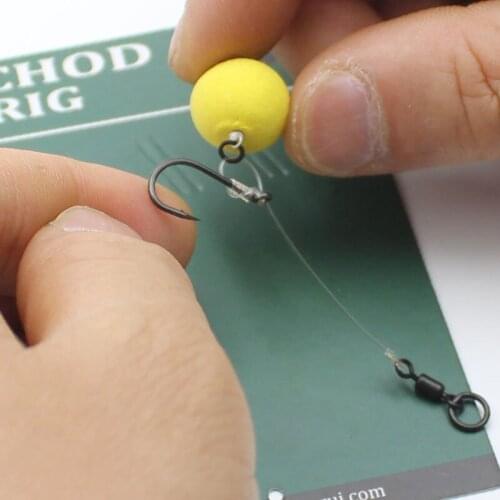 1pack carp fishing line carp chod rigs Rig line fishing tool kit with 3.7mm small rig/chod swivel/chod hook rig ring line group