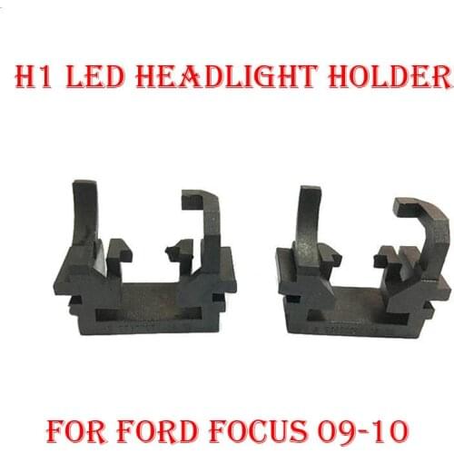 2PCS H1 LED Headlight Conversion Kit Bulb Holder Adapter Base Retainer Clip Socket For Ford Focus 09-10 Hi Beam Halogen Convert