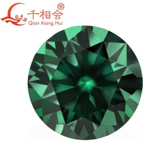 3mm to 12mm green color Round Brilliant cut moissanites loose stone