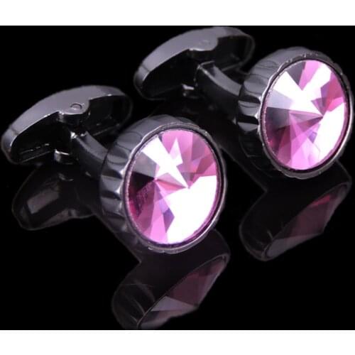 Free shipping, high-end luxury mens shirt Cufflinks brand new Austrian Pink Crystal Cufflinks French shirt wedding Cufflinks
