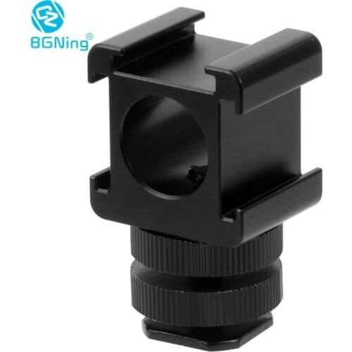 BGNing 3 Head Extend Port Connect Microphone Use Metal Practical On Camera Mount Hot Shoe Base Smooth Adapter For Video Light