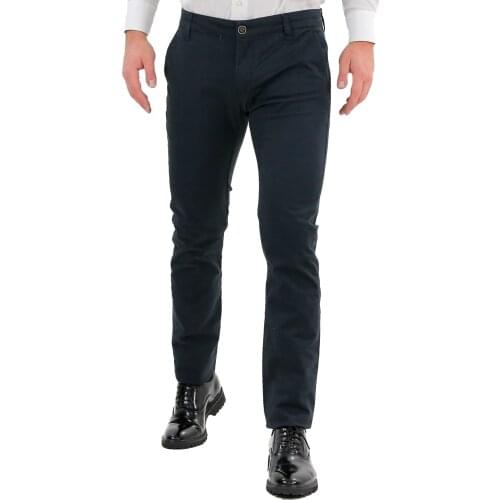 Pants men Slim Fit elegant blue winter classic Chino khaki pocket America