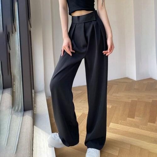 Wide leg suit pants womens loose straight pants women clothing pants women 2020 pants goth plus size clothes