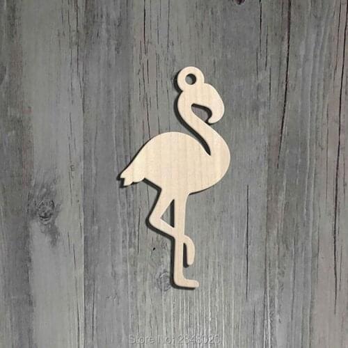 DIY Unfinished Laser Cut Flamingo shape Tag Ornaments,Wedding decor,summer party decor,Wood Jewelry,DIY ear rings