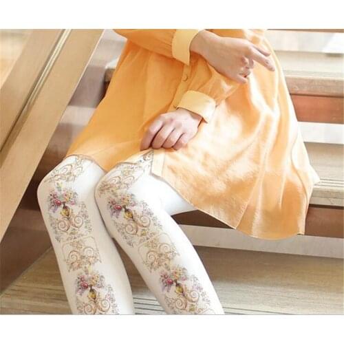 Lolita Girl Retro flower printed stocking Women Long Pantyhose D083