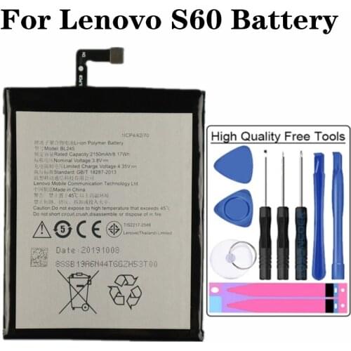 For Lenovo S60 S60A S60W S60T Phone Battery BL245 2150mAh High Quality Replacement Battery + Tools