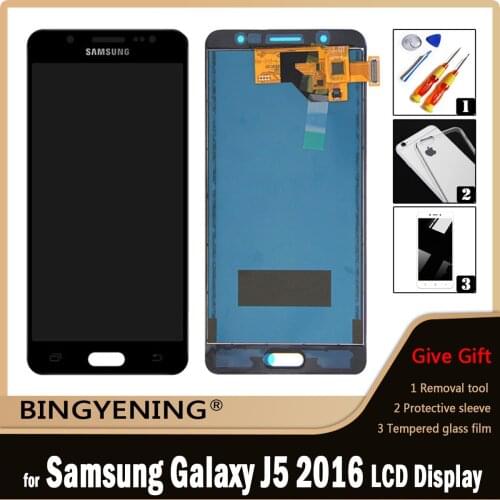 For Samsung Galaxy J5 2016 J510 SM-J510F J510FN J510M Full LCD Display Screen Touch Digitizer Assembly with Frame Replace