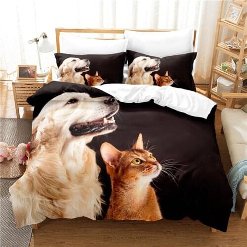 Dog And Cat Bedding Set For Bedroom Soft Bedspreads For Bed Home Comefortable Duvet Cover Quilt Cover And Pillowcase