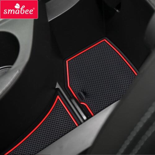 Smabee Gate slot pad For CHEVROLET Camaro 2017 Interior Door Pad/Cup Non-slip mats Red/Orange 9P