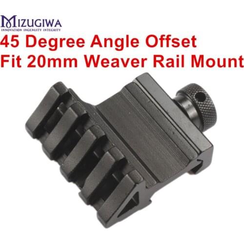 MIZUGIWA Scope Mount 45 Degree Angle Offset Fit 20mm Weaver Picatinny Rail Mount Adapter Pistol Tactical Hunting Accessories