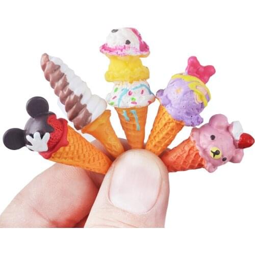 10Pcs Mini Resin Simulation Ice Cream Patch Pendant DIY Material Phone shell/Kids Hairpin/Earrings Food toy Cake Bake Accessorie