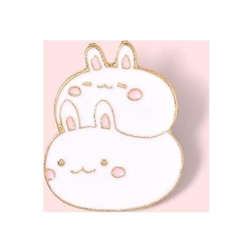 Fashionable new cute and cute rabbit dumplings cute animal alloy brooch, play fun badges on your body, good friends jewelry gift