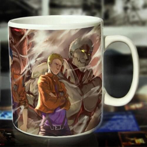 New Attack on Titan Ceramic Coffee Mug White Color Or Color Changed Cup Fight---Loveful
