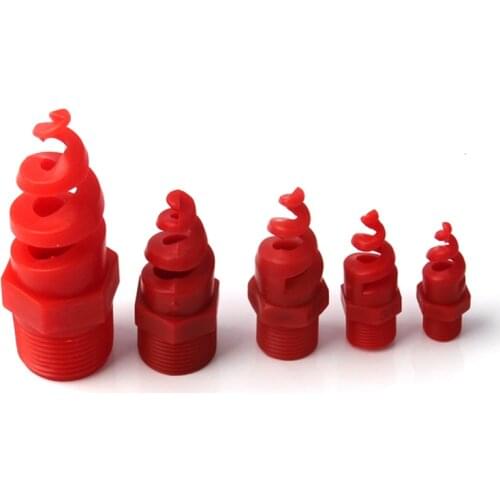1pc Plastic Spiral Nozzle 1/4,3/8,1/2,3/4,1inch Male Thread Red Atomization Sprinkler Heads for Home Garden Irrigation Nozzle