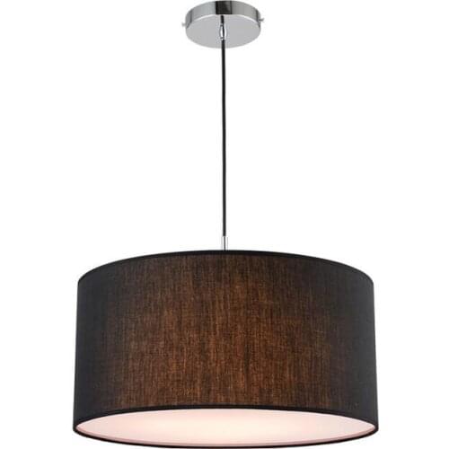 Simple Modern Round Fabric Pendant Lamp For Dining Room Lamparas Colgantes Nordic Bedroom Black White Hanging Lights