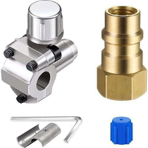 Connector Piercing Tap Valve R12 Interface Conversion Durable With Dust Cover Car Tools