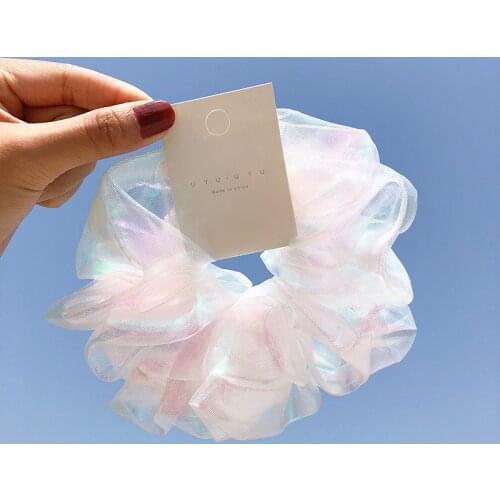 Oversized Scrunchies Rubber Hair Ties Elastic Hair Bands Girs Ponytail Holder Mermaid Large Scrunchie Women Hair Accessories