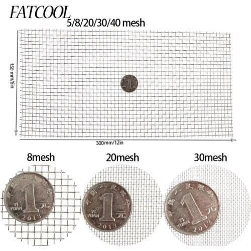 FATCOOL 1pc Woven Wire 5/8/20/30/40 Mesh High Quality Stainless Steel Screening Filter Shee