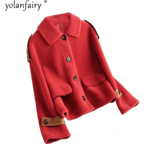 100% Wool Fur Coat Short Korean Female Fur Jacket Soft Autumn Winter Coats and Jackets Women 2020 Womens Clothing Ropa De Mujer