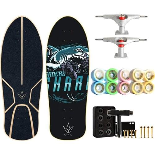 Skateboard 29"X9.8", 7-Layer Maple Skateboard Womens Mini Skateboard Free Pedal Brush Street Skateboard Gift for Beginners